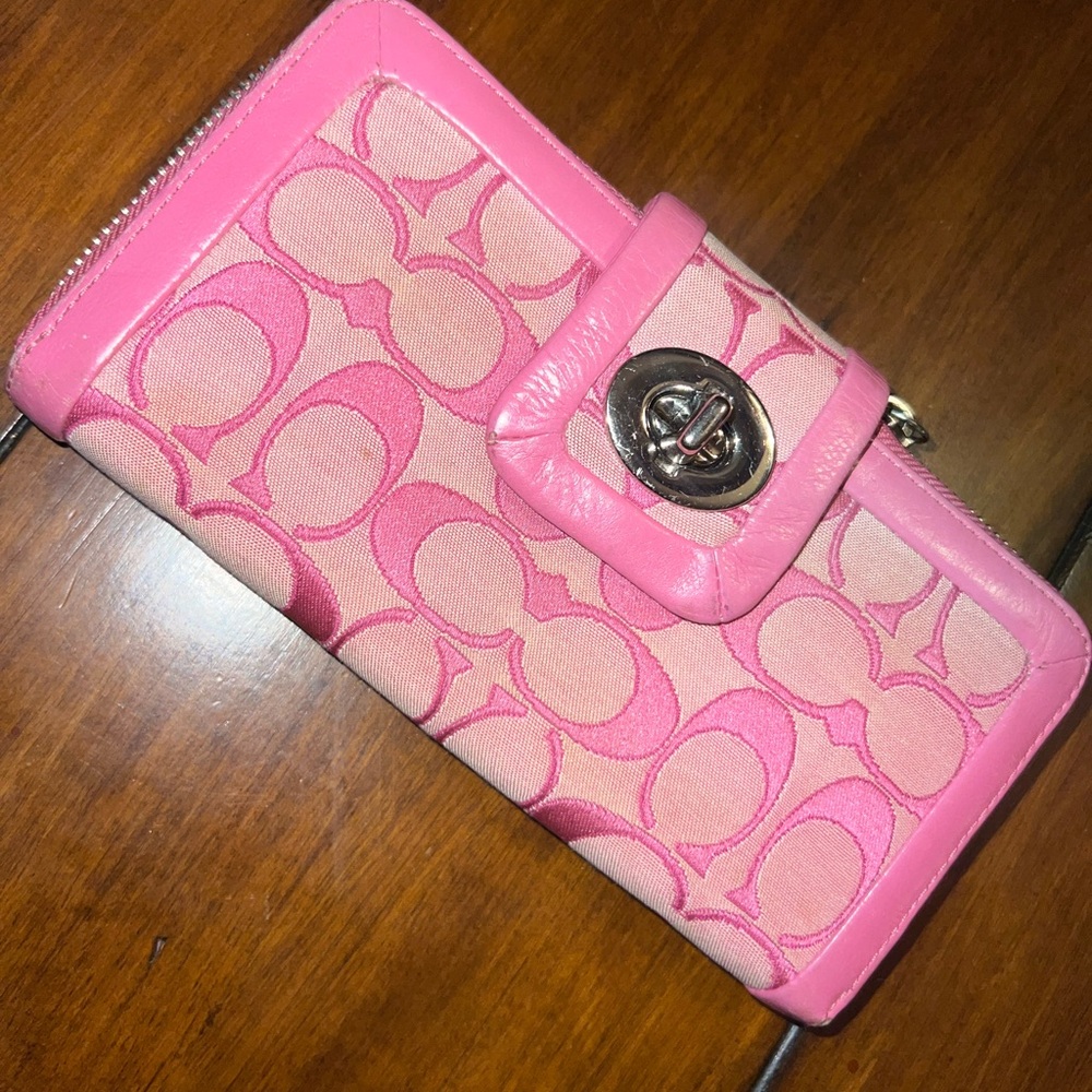 Coach Pink Signature Wallet